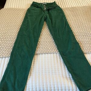 PacSun Green Corduroy Dad Jeans